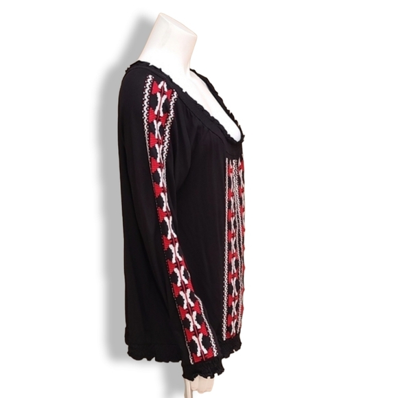 INC Festival Long Sleeve Peasant Top M PM Petite Tribal Bedouin Boho Vibe - Picture 8 of 16